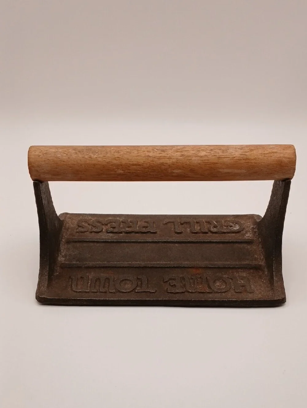 Vintage Home Town Cast Iron Pig Bacon Grill Press